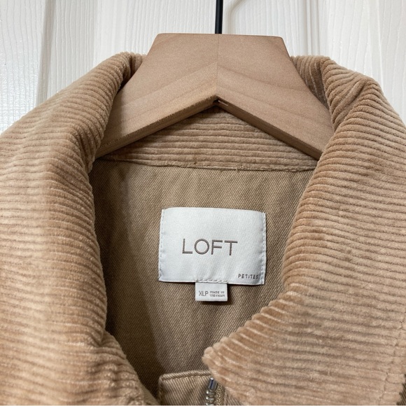 LOFT Women’s Tan Canvas Corduroy Collar Barn Jacket Size XLP Field Chore Coat - Picture 2 of 10